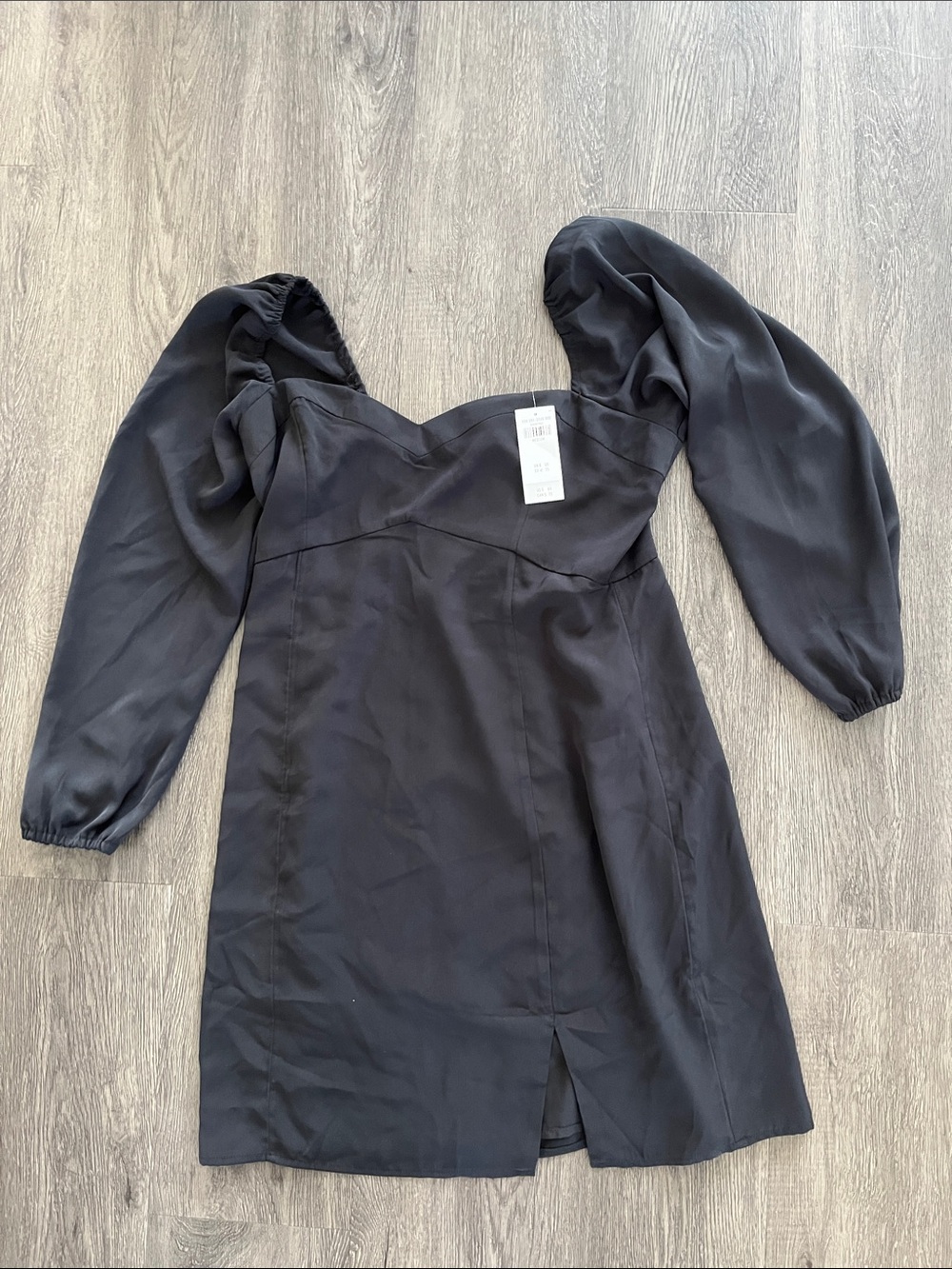 Black Puff-Sleeve Mini Dress - Women's